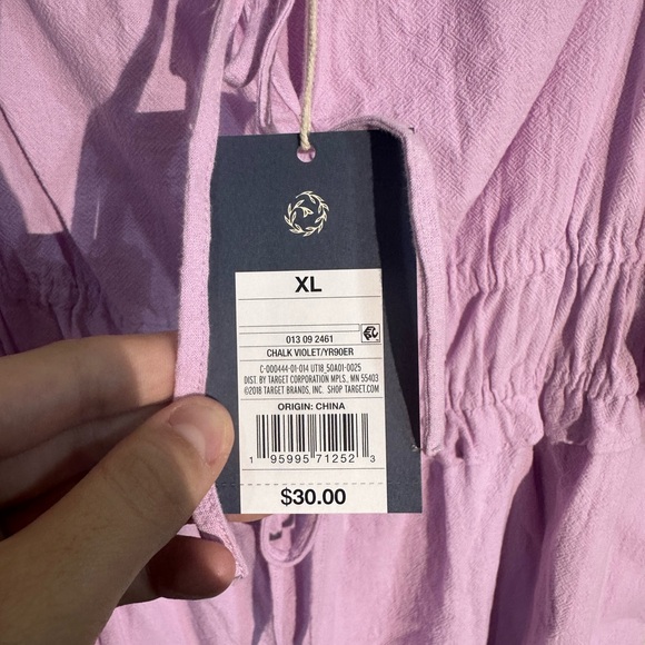 NWT Universal Thread chalk purple puff short sleeve midi length dress size XL - Picture 2 of 2